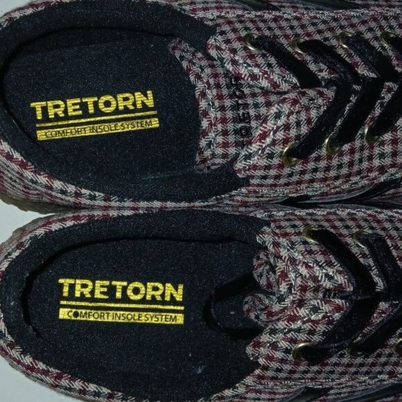 Tretorn Brown Gingham Plaid Platform Sneakers - Picture 5 of 7